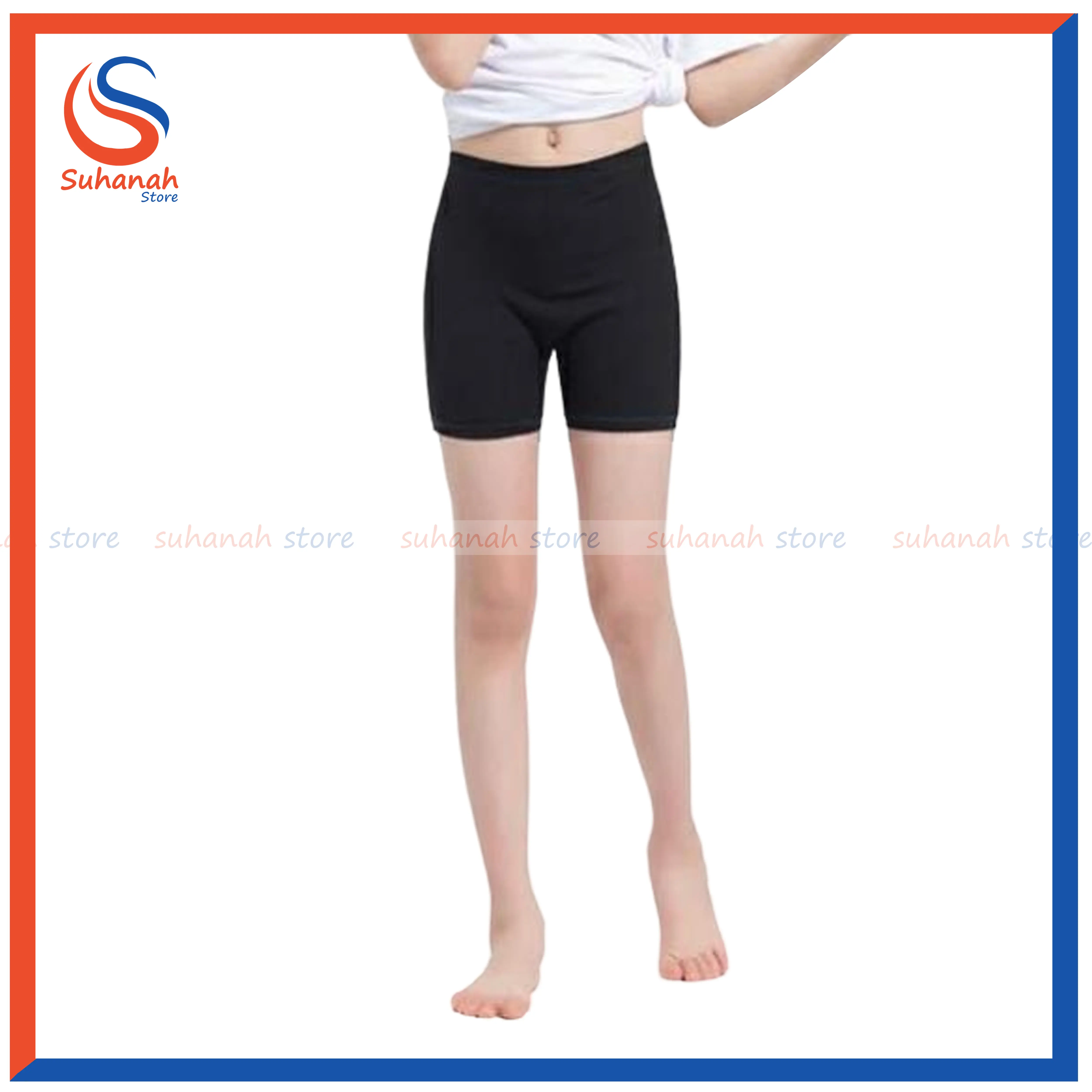 Legging Hotpants Anak / Shortpants Anak Perempuan Polos Bahan Spandek Jersey Usia 4-12 Tahun