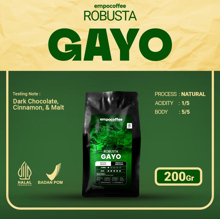 Gambar Kopi Robusta Aceh Gayo Sumatra Coffee Roast Bean Espresso Coffe 200 gr - Biji Kopi dari Empo Coffee Kota Administrasi Jakarta Pusat Tokopedia