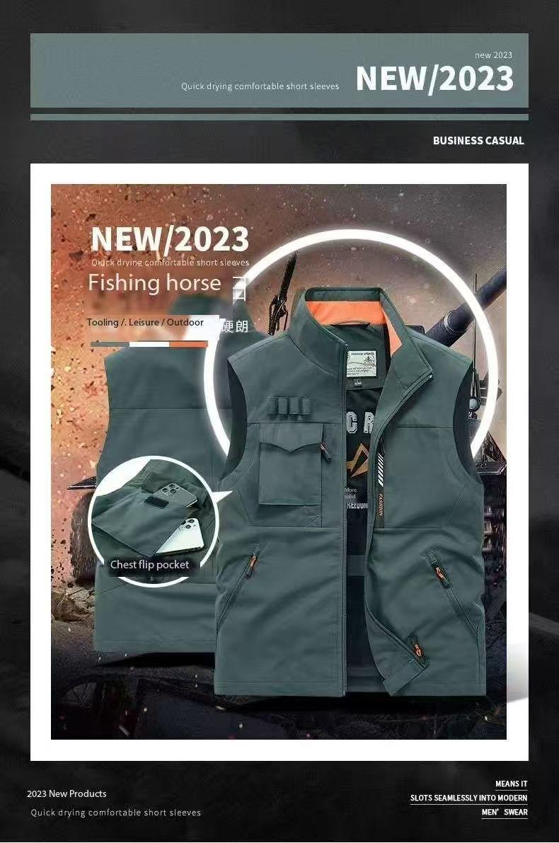 Product Introduction of Áo Vest Nam, Hàng Mới Về, Thích Hợp Cho Mùa Xuân Và Mùa Thu, Thể Thao Giải Trí Ngoài Trời, Dáng Rộng Và Ngoại Cỡ, Áo Khoác Câu Cá, [Afewf] Menswear 2
