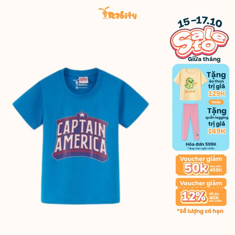 Áo thun ngắn tay Captain America bé trai Rabity 500.002 áo thun siêu nhân marvel Cotton Baby Tee Top Cổ Tròn Lịch