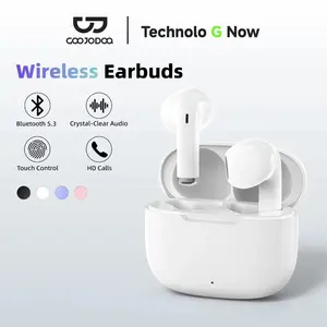 GOOJODOQ J237 Bluetooth Earphones, Bluetooth 5.3, IPX5, Built-in Microphone, Wireless, Smart Touch, Type C