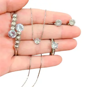 Titan Wanita Luxury Diamond Jewelery Set Bahan Stainless Anti Karat Perhiasan Wanita Miracle Jewelry Titan