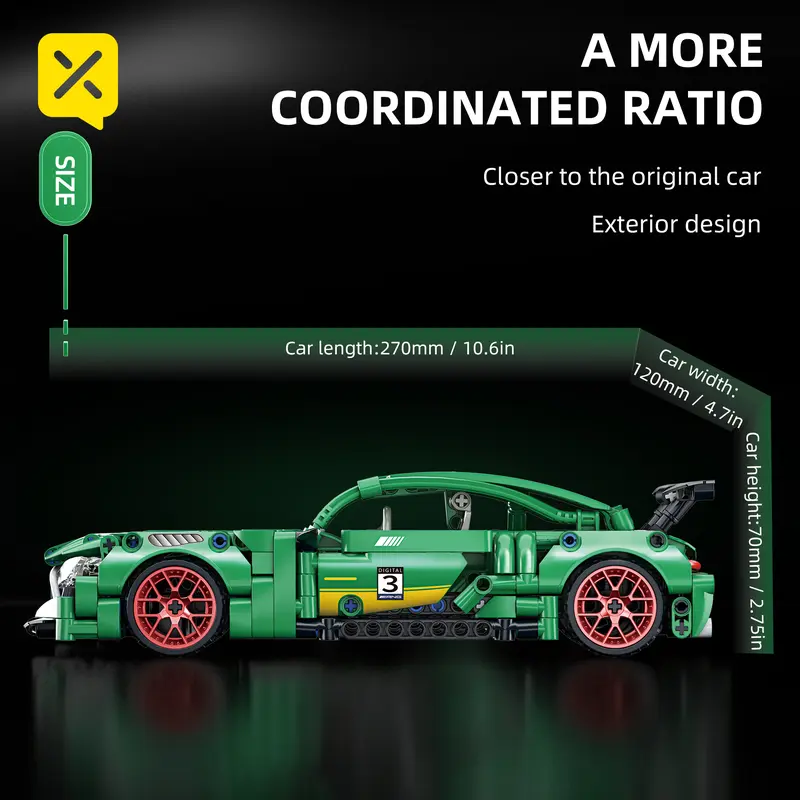 1:18 Mainan Mobil Balap Blok Green Demon AMG atau Bumblebee, Model, Hadiah Ulang Tahun Keren - Toys springtok toys 5