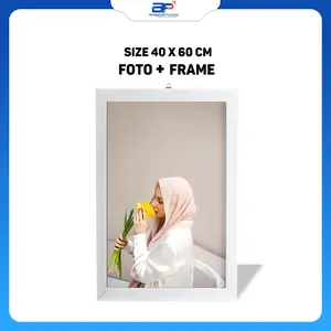[DOUBLE PACKING ] CETAK FOTO 16R+ Atau 40X60 CM FRAME FIBER TANPA KACA (WALLDECOR / HIASAN DINDING / WEDDING GATE / PREWEDDING) Modern Dipasang di Dinding