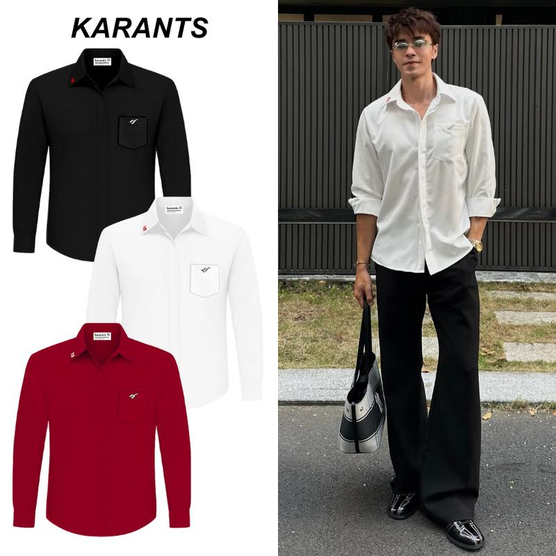   BST Tết 2026  Karants Áo Sơ Mi Cleanfit Tôn Vai Tay Dài Tết Horse Túi Hộp Logo Kim Loại Chi Tiết Thêu Sắc Nét Local Brand Streetwear - KR305 