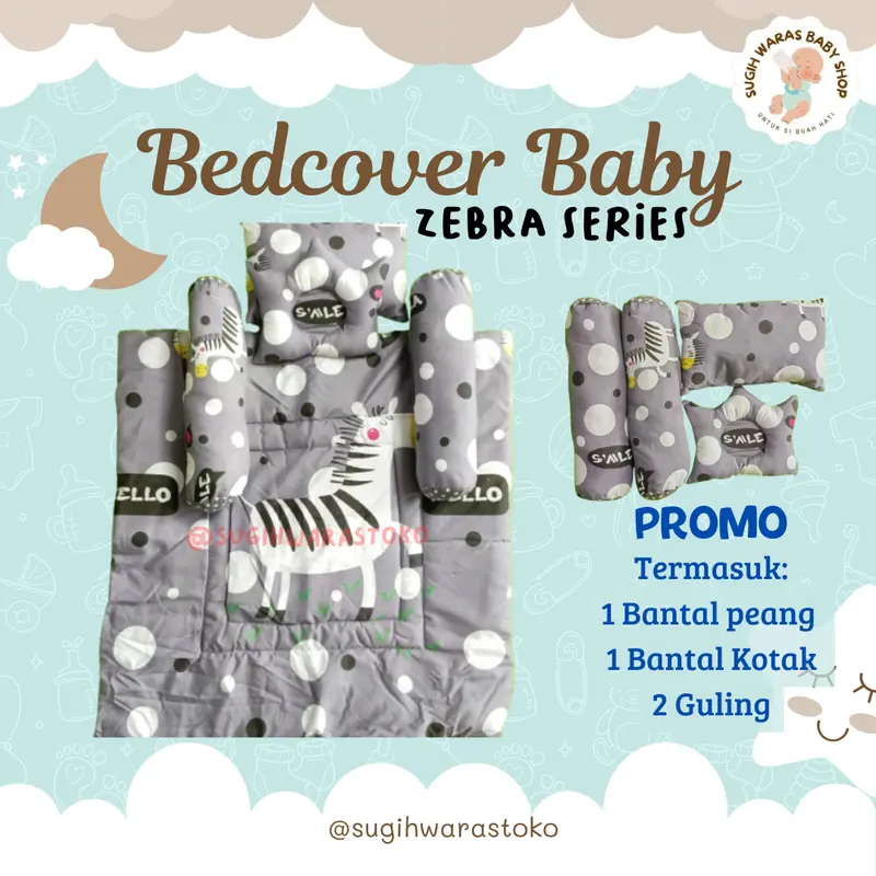 [BEDCOVER BAYI] Bedcover Bayi Lembut Motif Karakter Set Kado Baby + PROMO termasuk BANTAL GULING 3