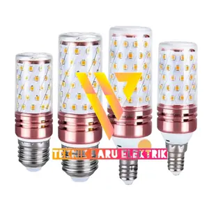 Lampu Bohlam Jagung 3 warna Led Candle 12w 16w Lampu  E27 E14 3 step hias Putih Natural Kuning Biru