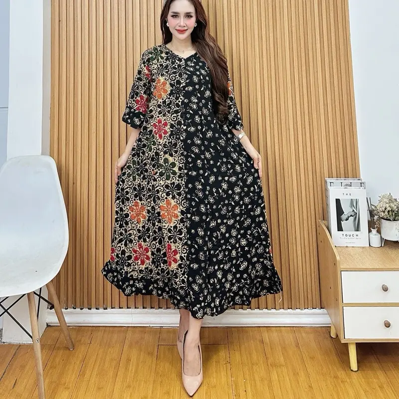 Daster rayon premium cap busui kain tebal halus Busui wanita hamil kantong motif cantik warna  viral terlaris jumbo