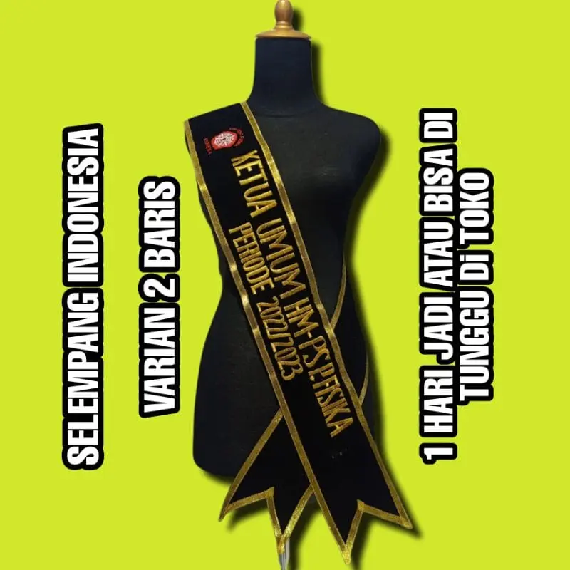 selempang wisuda tulisan 2 baris/sash wisuda 0