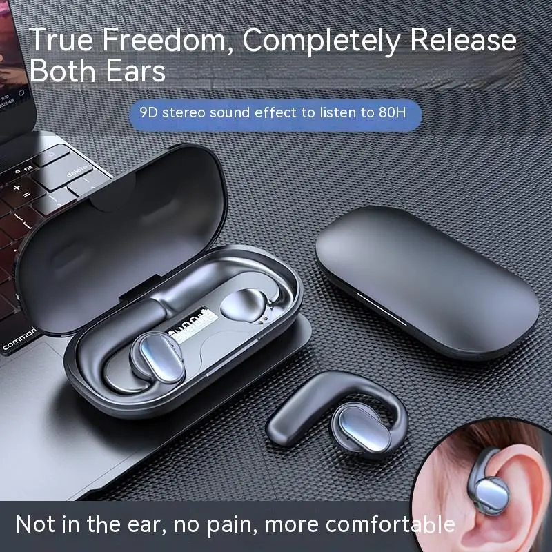 Chèn tai nghe Bluetooth s901, dẫn truyền xương, thể thao, không thấm nước, chạy, không dây, loại tai treo