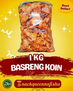 Basreng keripik koin pedas daun jeruk Food Snacks Cemilan