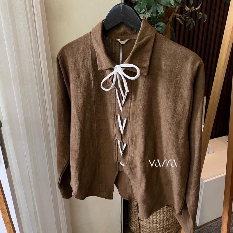 RIBBON SHIRT KEMEJA TALI KEMEJA WANITA BAHAN KATUN 4