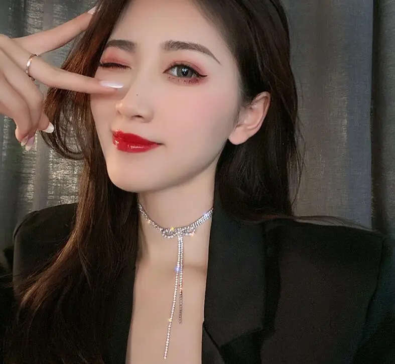 Vòng Cổ Tua Rua Nơ Cao Cấp Độc Đáo Nhật Bản Và Hàn Quốc, Với Dây Chuyền Xương Đòn Dành Cho Nữ Voi Hoa Trang Sức Sứ 3