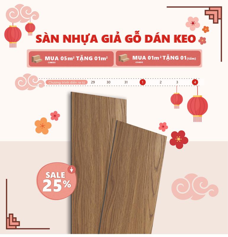 Sàn Nhựa Giả Gỗ Dán Keo cao cấp Loho House - Loại bóc dán sẵn keo KT 91.44x15.44 cm dày 2mm