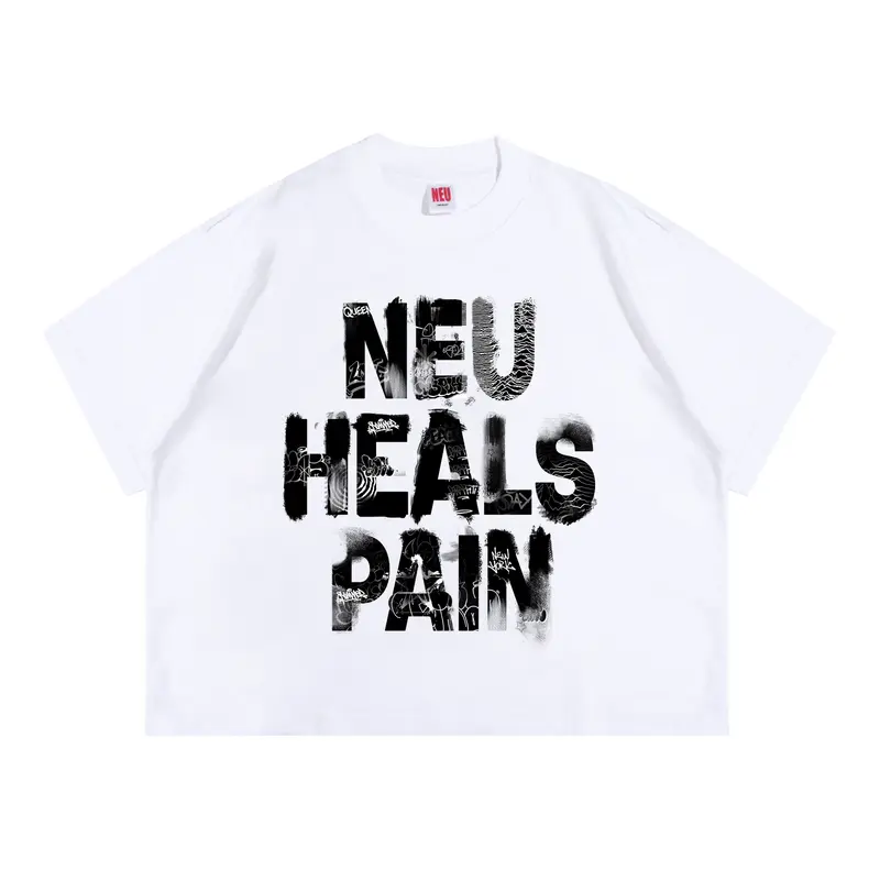 Neuboundaries - T-shirt Kaos Boxy - Heavyweight 16s - Putih - Heals 0