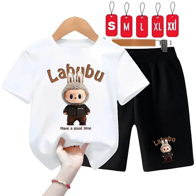 SETEALAN ANAK ANAK LABUBU 2 SAMPAI 10 TAHUN/SET ANAK LABUBU HAVE A GOOD TIME TERBARU Anak-Anak 5