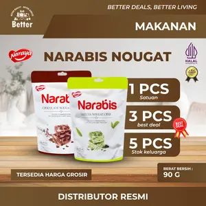 NARAYA Narabis Nougat 90gr Halal BPOM Snack Manis Lembut Isi Coklat Dan Buah Cocok Saat Santai
