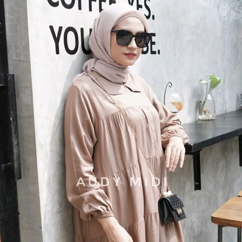 Audy long  tunik polos rayon twil busui friendly by yayuku tunik susun mayung Cantik 1