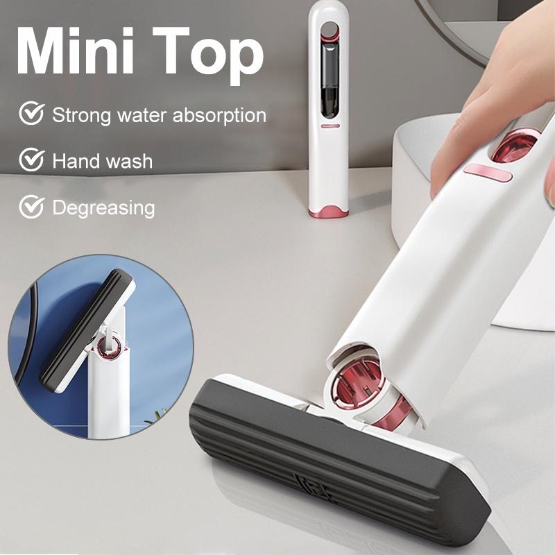 (PROMO) Alat Pel Lantai Praktis Alat Pembersih Ruangan Home Car Portable Mini Mop Alat Pel Mini Portable Lipat 4