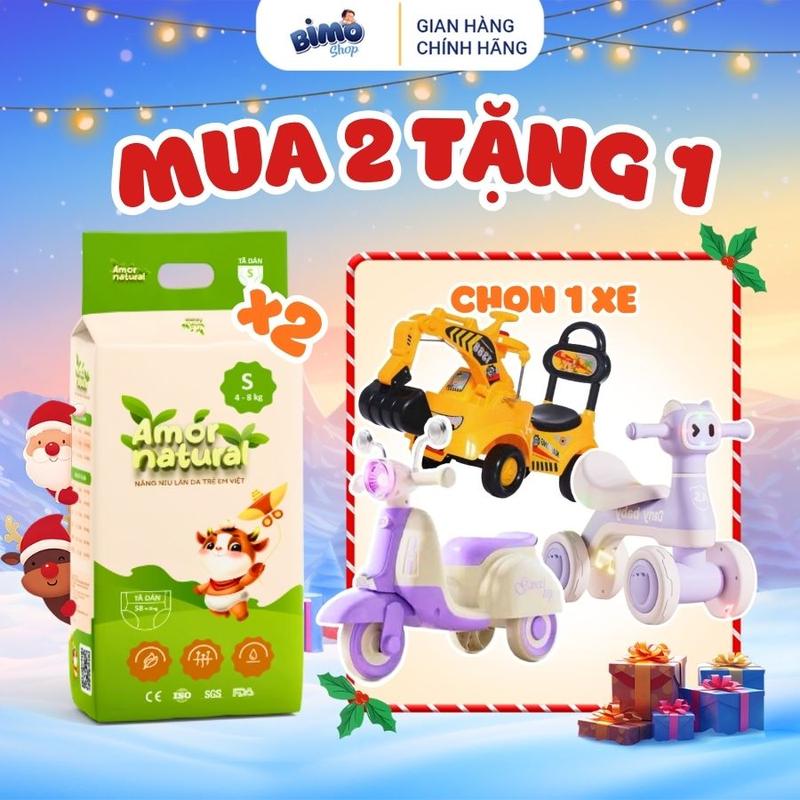 2A TẶNG 1 XE CHO BÉ Combo 2 Bịch Tã Bỉm AMOR NATURAL VIỆT NAM Thoáng Khí Mỏng Nhẹ Cho Bé
