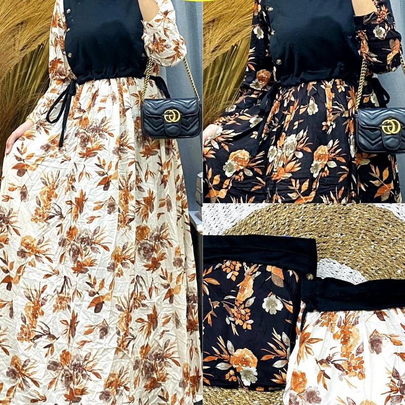 Gamis rajut impoert Premium Bunga 1
