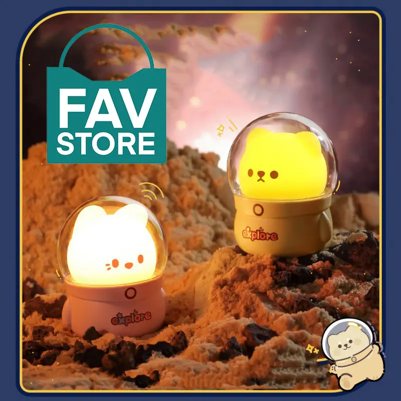 Lampu Meja Unik Aesthethic Model Astronot - Lampu Tidur Mini Aesthetic Rechargeable - Aksesoris Kamar Tidur Aesthetic 3