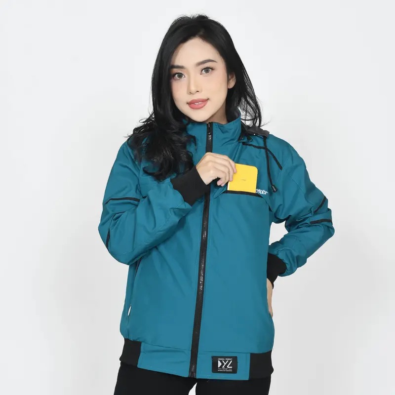 Atasan Wanita Jaket Bolak Balik BB Taslan WP Premium Original Distro Hoxer Polos Parasut Tebal Nyaman Lembut Waterproof   Kantong Keren 3