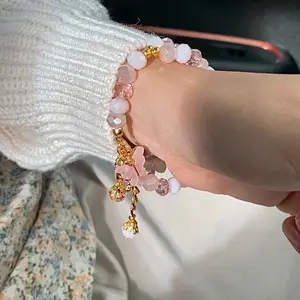 Gelang Tasbih Kupu-Kupu Cantik Kristal 33 Butir | Free Box Muslim