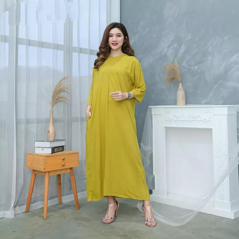 Elmemor Daster Long Lengan Tanggung Tangan 3/4 LD 120 & LD 140 Super JUMBO Polos Busui Terbaru 5