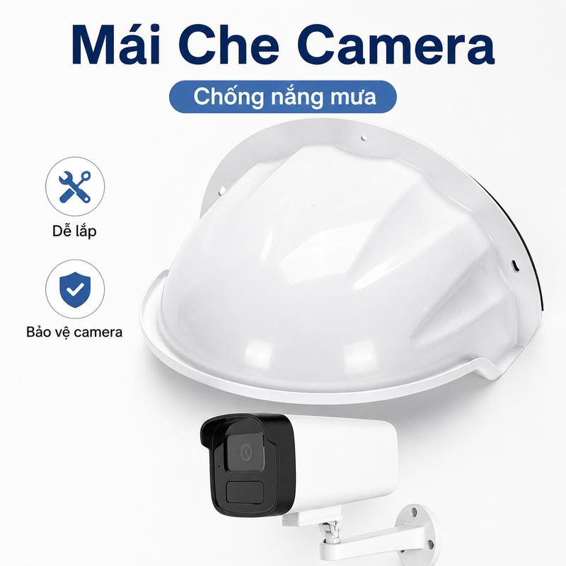 Mái Che Camera Ngoài Trời Chống Nắng Mưa, Vỏ Bảo Vệ Camera Giám Sát, Thiết Kế Cong Dễ Lắp, Phù Hợp Nhiều Loại Camera