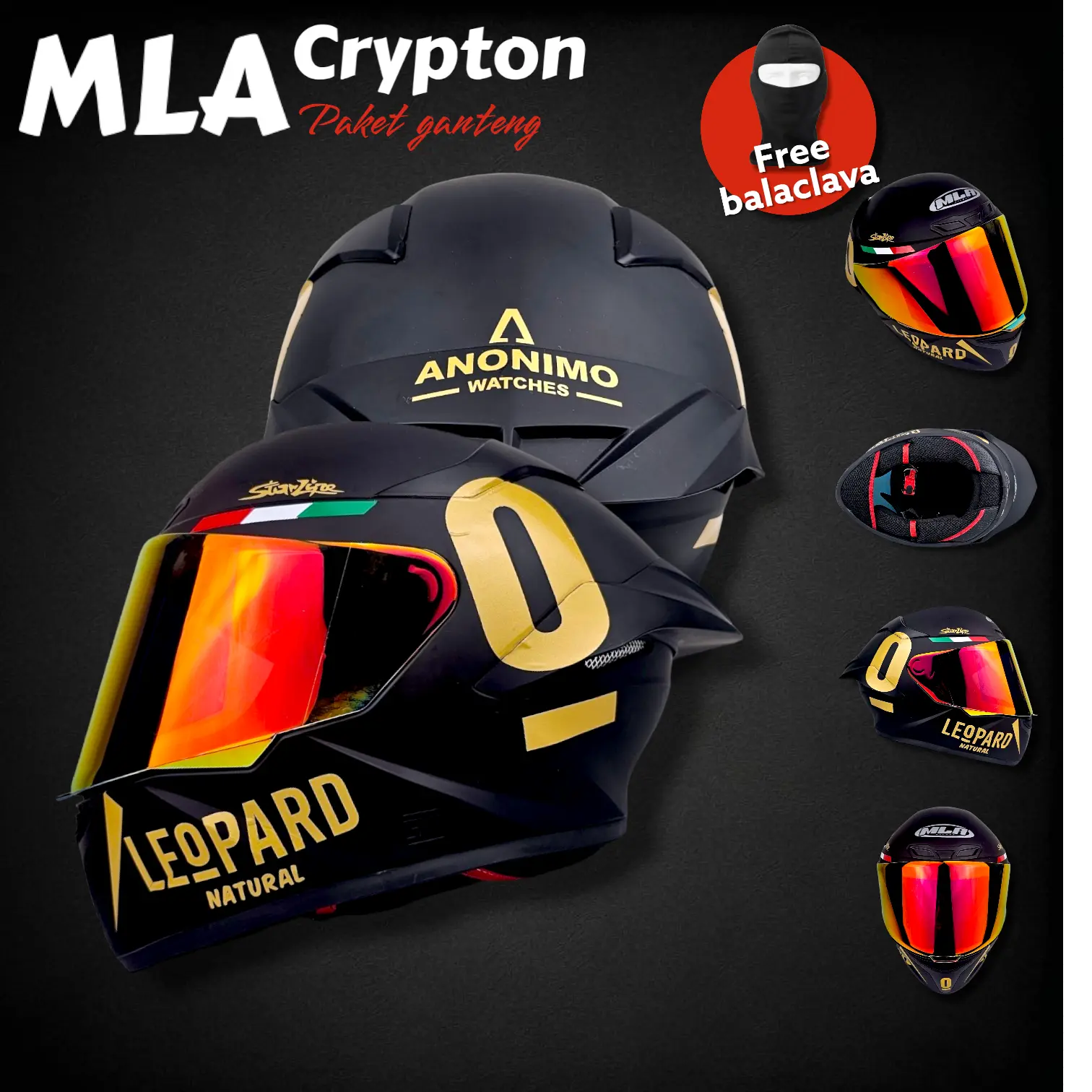Helm Full Face Mla Ttc Varian Paket Ganteng Leopard Helmet Motorcycle Racing