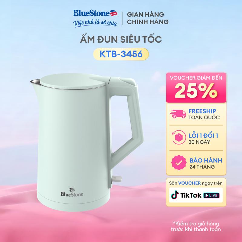 Ấm Đun Nước 2 Lớp BlueStone KTB-3456 - 1,7L - 1800W