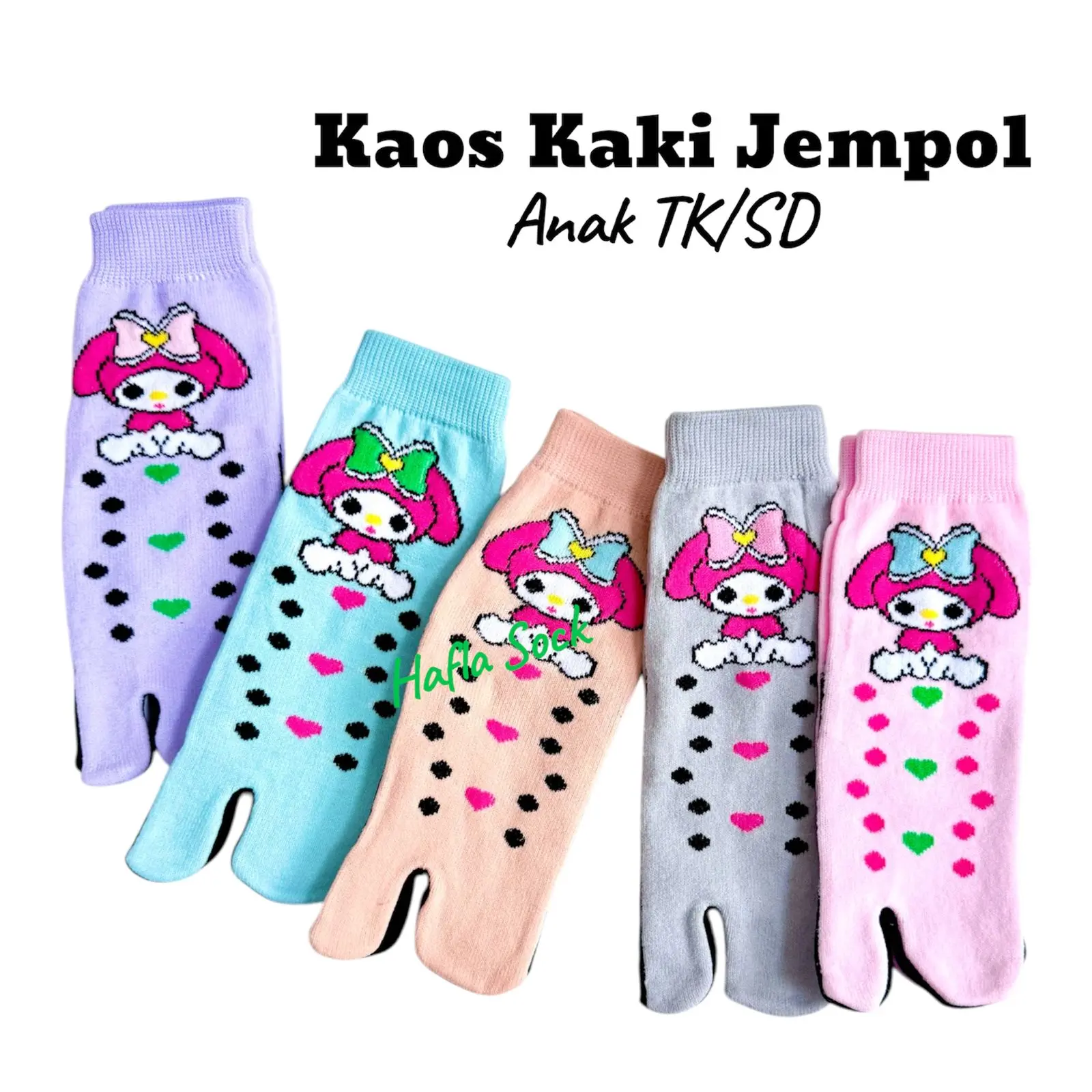 6 Pasang Kaos Kaki Jempol Anak Perempuan Cewek tk paud sd 4-9 Tahun Motif Viral Fashion