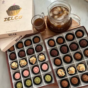 Zelco- Paket 2 Box chocoball Chocolate premium Cemilan Manis Snack Unik dark & milk coklat Susu