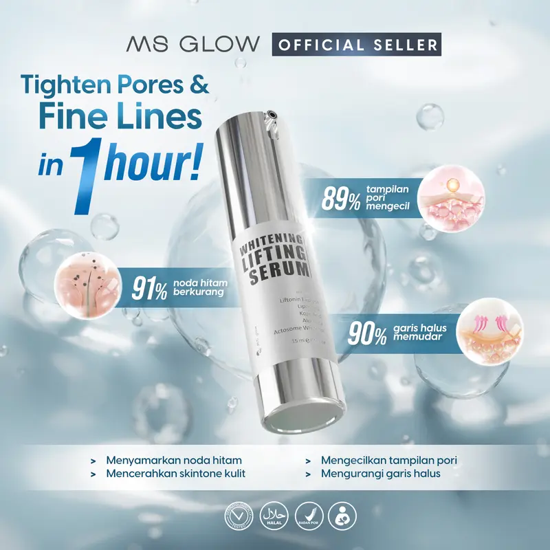MS GLOW - WHITENING LIFTING SERUM - 15 ML FREE PORE AWAY SPOT TREATMENT - 15 GR 2