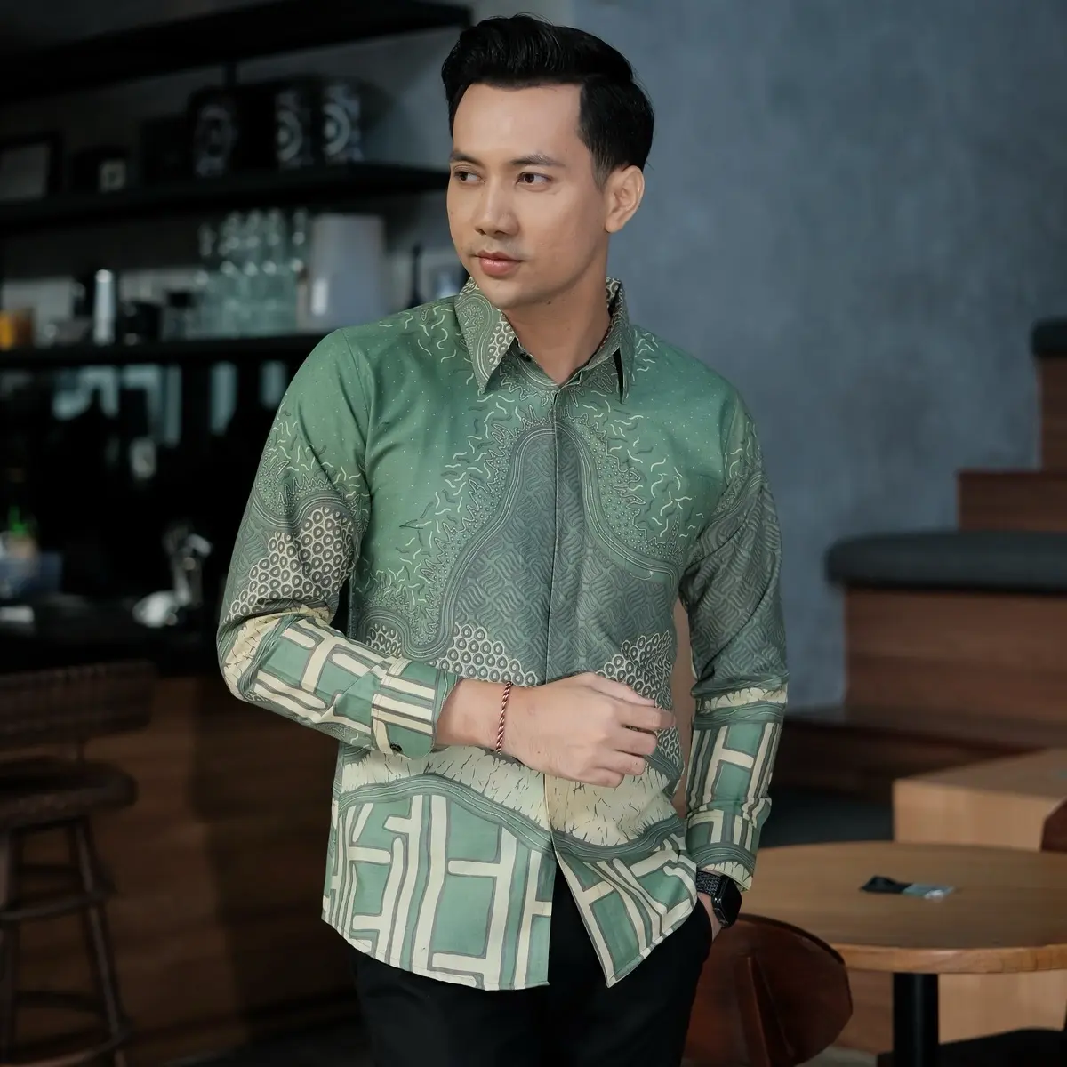 BARA SAGE Kemeja batik pria lengan panjang furing full Ero katun slimfit