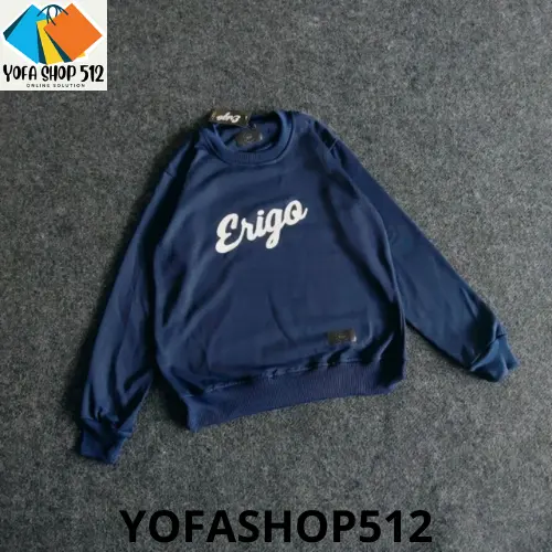 Sweater Crewneck Pria Distro ERIGO Brand Unisex Cewek Cowok Keren Bahan Tebal Switer Sablon terlaris 1