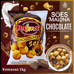 COD Halal Soes Coklat Cokelat/strawberry / mix rasa/halal Kue Sus Kering Isi soes coklat lumer 1 kg （Cemilan keluarga, cocok untuk dewasa dan anak-anak） Chocolate Food Makanan Snack Manis soes cokelat 1 kue soes coklat Toples Biskuit