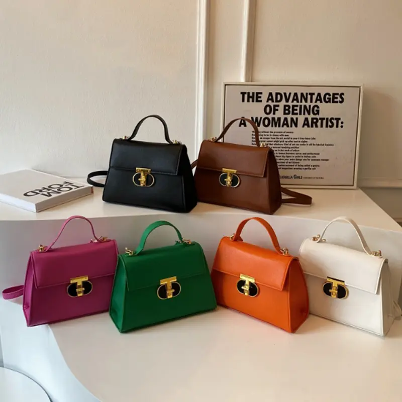 SanML Women's Crossbody Bag, Fashion Korean Style, PU Material, Comfortable Handheld, Available in Black, Brown, Rose Red, White, Orange and Green
