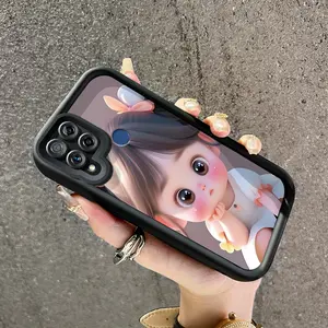 Casing Hp untuk Realme C15 Case Gadis kecil lucu Casing ponsel Softcase pelindung HP lensa silikon anti drop Kesing