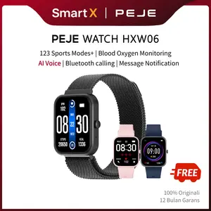 【COD/Garansi 12 Bulan】PEJE Smartwatch HXW06 Jam Tangan Pintar Anti Air IP68 Bingkai Zinc Alloy Sport & Fashion, Tali Anyam Metal Trendy, Monitor Detak Jantung & Tidur Pengingat Kesehatan Notifikasi Pesan Langkah Kalori Desain Elegan Pengiriman 24 Jam