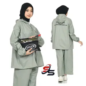 SMOOTH Jas Hujan Raincoat Setelan Dewasa Pria Wanita Anti Air Mantel Pvc 0,25