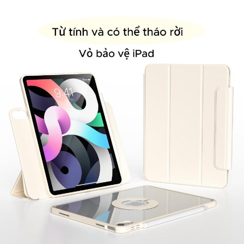 ZOYU Ốp Có Thể Tháo Rời Dành Cho iPad 11 2025 Air 7th M3 4 5 6 Thế Hệ 10.9 Inch Pro 11 12.9 13 Inch iPad 7th 8th 9th Thế Hệ 10.2Inch Mini 6 Tự Động Ngủ Thức Dậy Chân Đế Mỏng Vỏ Bảo Vệ Lưng Cứng Thích Hợp Cho iPad Air 5. Phụ Kiện Case