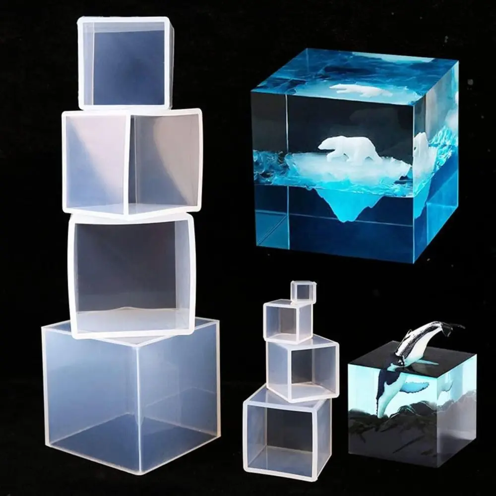 Molds Large Square Cube Molds Silicone 3D Cube Mould Deep Epoxy Resin Mold DIY