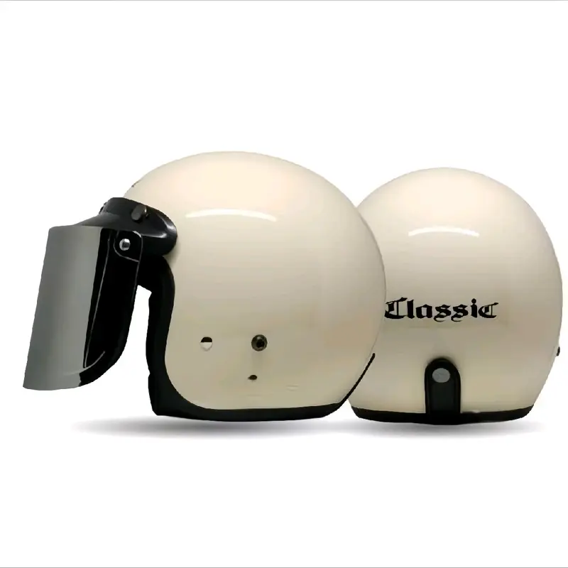 HELM BOGO RETRO CLASSIC Dewasa Busa Tebal Variasi Kaca Datar/Cembung/Pet - Kualitas Super - Motorcycle Sepeda Pelindung cewek 2