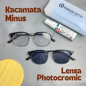 Kacamata Minus Photocromic Frame Melindungi Mata dari Sinar UV & Cahaya Terang Beradaptasi dengan Cahaya Berbeda Lensa Photochromic Minus