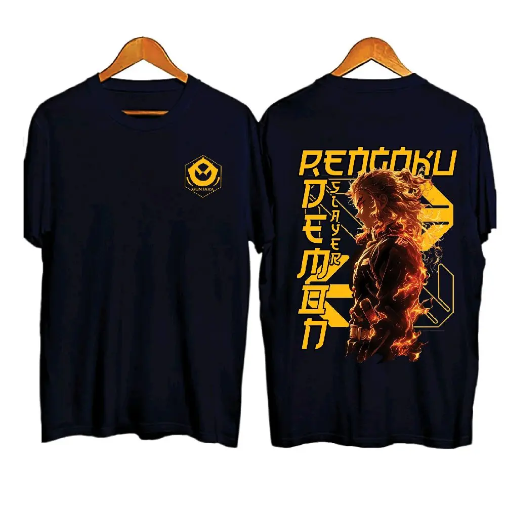 Baju Kaos Distro Adem Pria Wanita Desain Anime Keren Rengoku Kimetsu No Yaiba