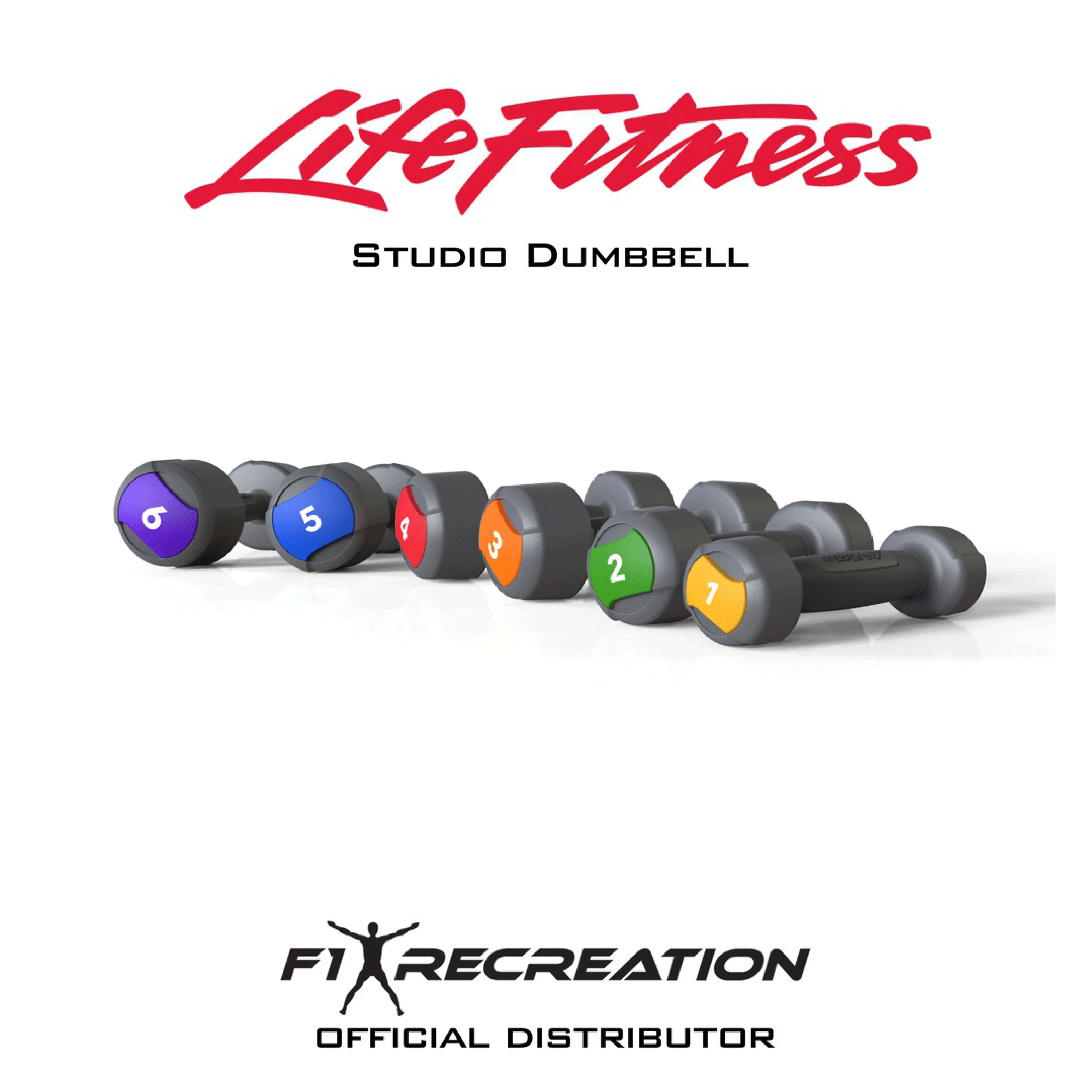 Life Fitness Studio Single Urethane Dumbbell | 1kg -4kg