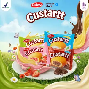 Dalezz Custartt Isi Krim (Krim Vanilla, Coklat, Stoberi dan Custard) | Camilan Praktis Bolu Mini | Snack Manis | Cocok untuk Bekal dan Ngemil | Halal dan BPOM | 25g* pcs