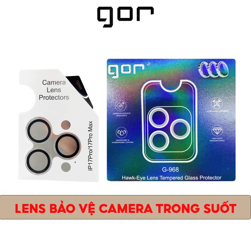 Lens Cường Lực Camera 2 Tầng GOR Cho Máy 13-14-15-16-17-18PRM Bảo Vệ Toàn Diện Cho Camera